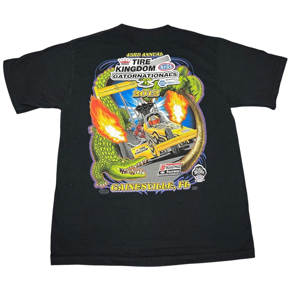 NHRA Gatornationals 2012 Drag Racing T-Shirt Gainesville FL Alligator Black L